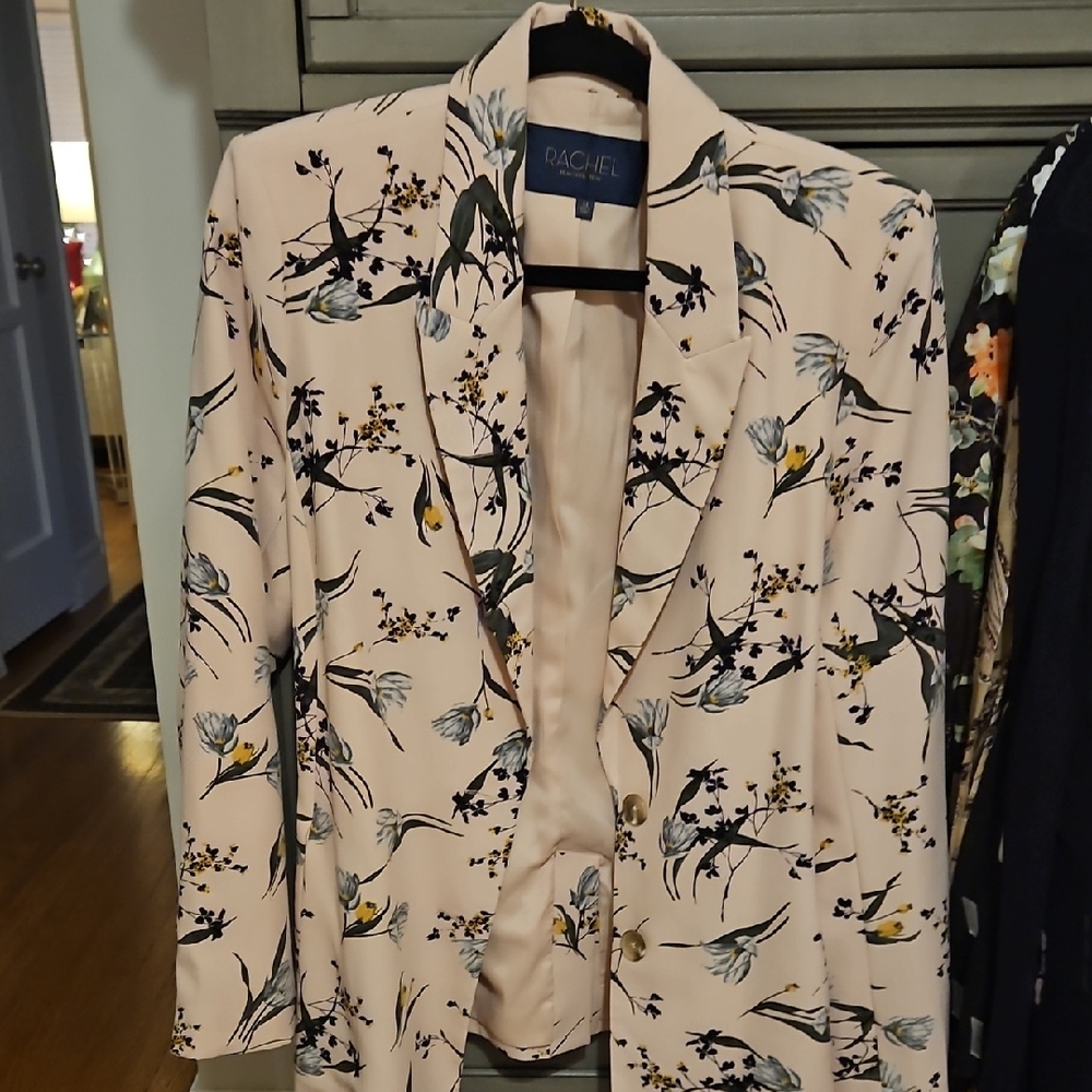 RACHEL Rachel Roy Floral Blazer Beautiful Blush Pink